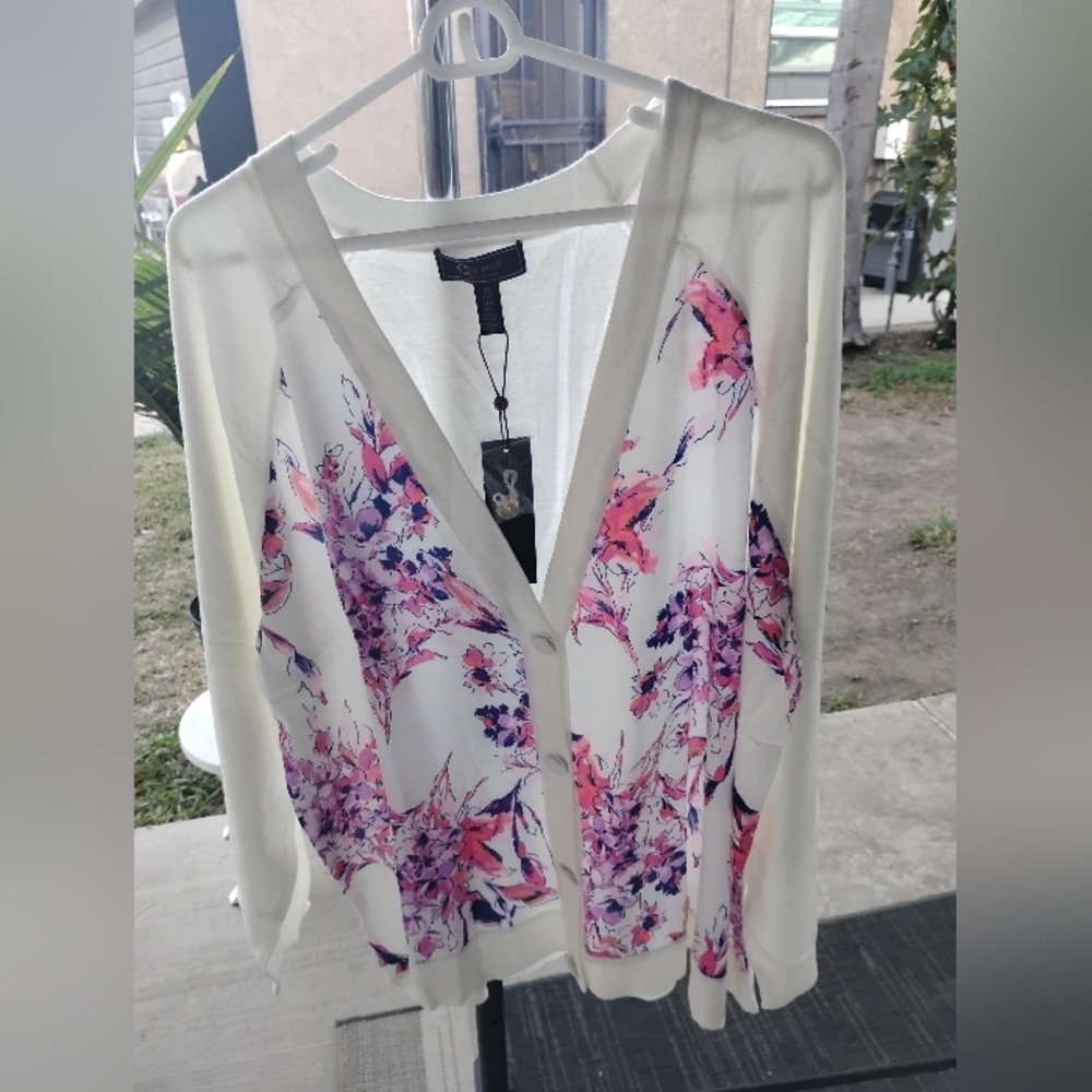 C WONDER by Christian Siriano Floral printer Lightweight Cardigan
